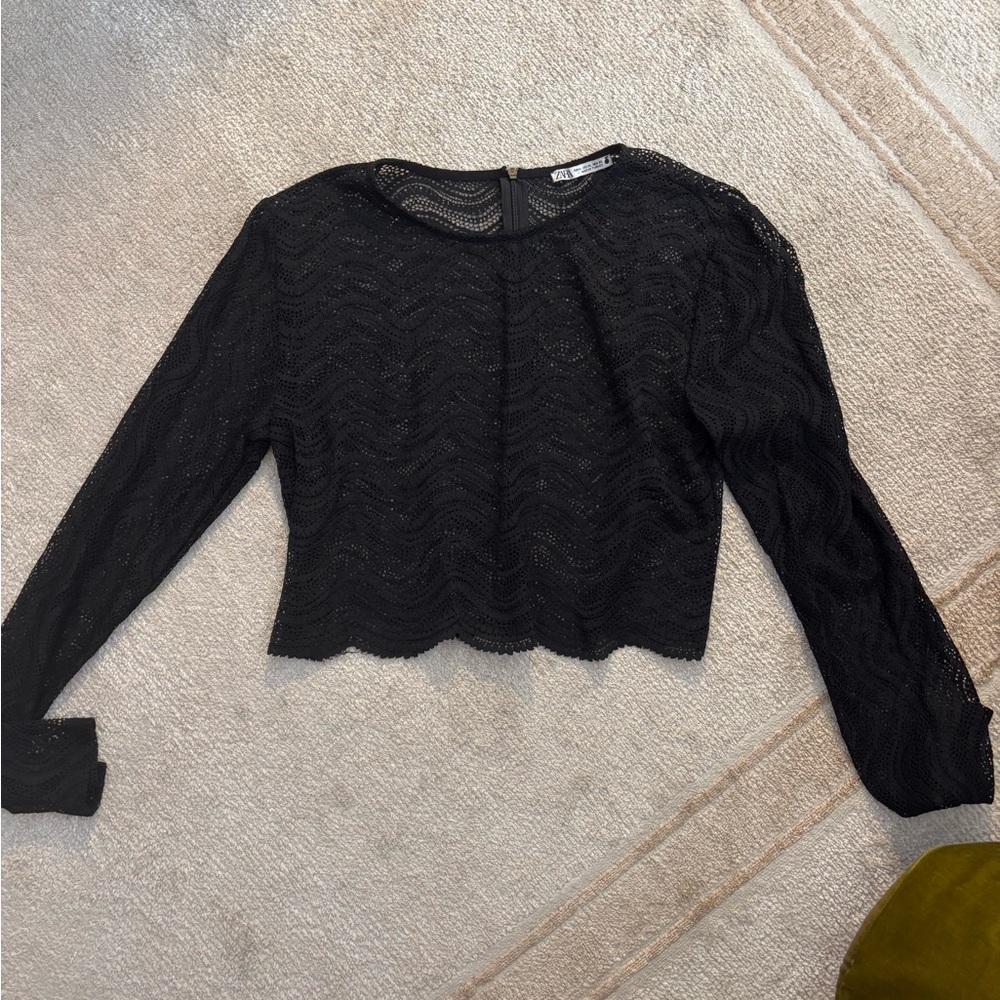 Zara Black Lace Blouse